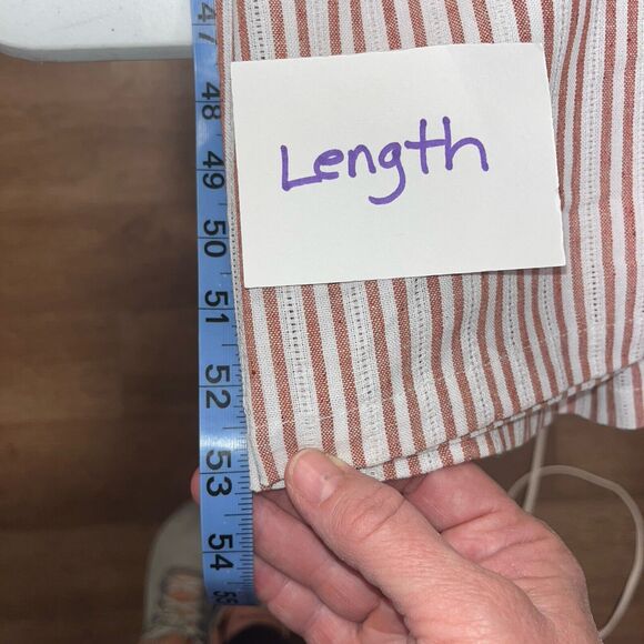 NWT Roolee Women’s Dk Red Striped Linen Jumpsuit M Minimalist Staple Essential - Picture 10 of 11